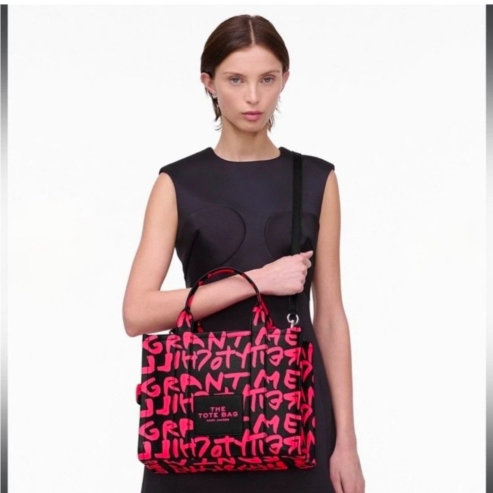 Marc Jacobs  Steven Sprouse Pink and Black Graphic Tote